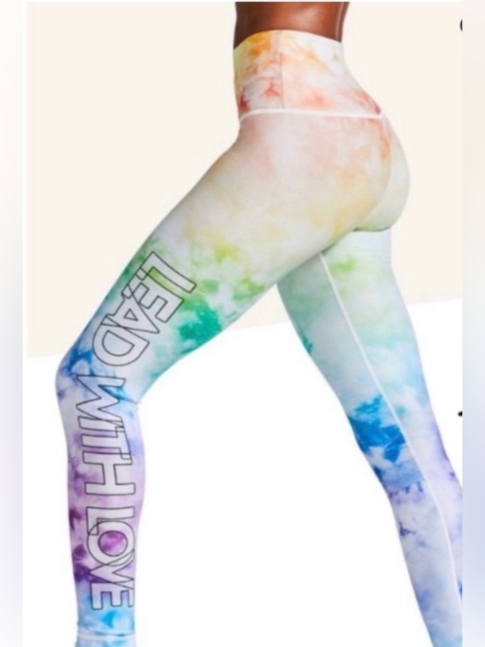 Peloton “Lead With Love” High Waist Rainbow Tie-dye Leggings - SIZE XL